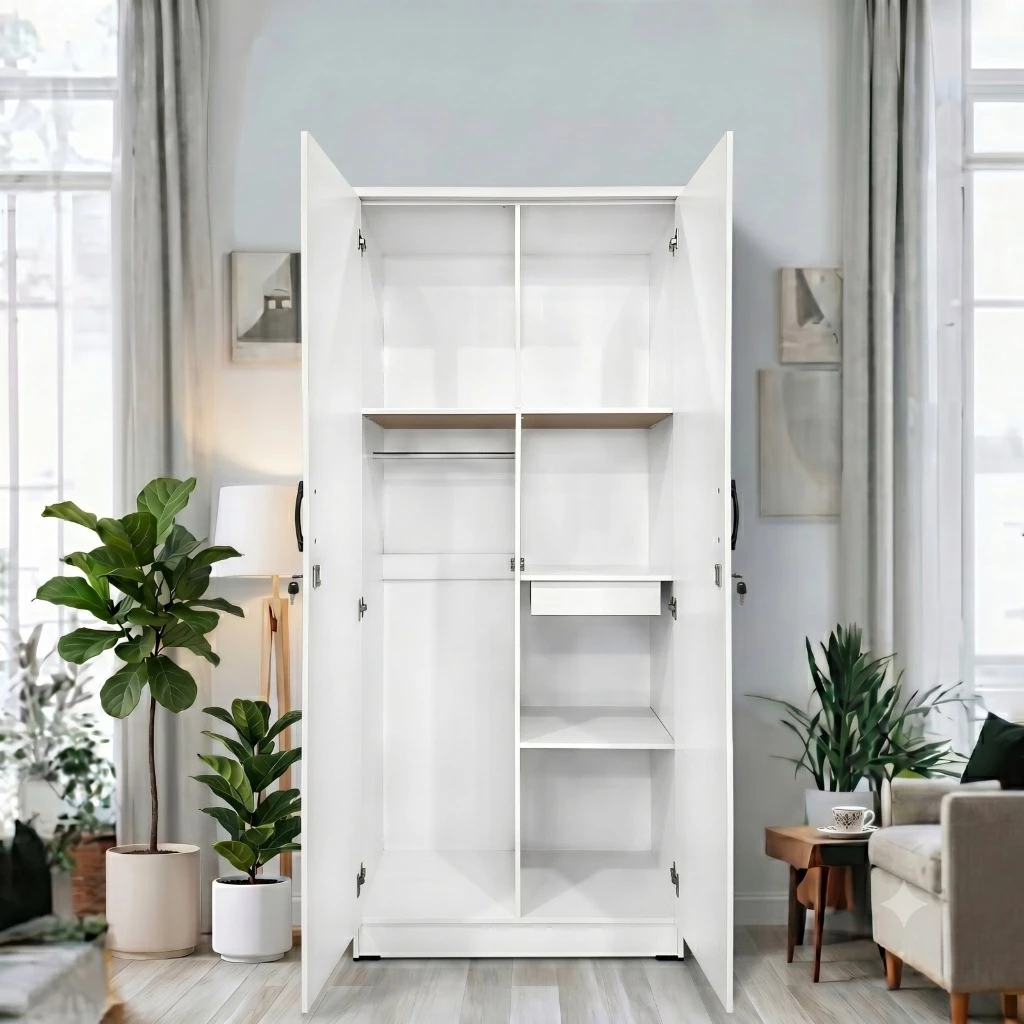 LUNAREA FURNITURE - ALD 8112 ANDALAN LEMARI PAKAIAN 2 PINTU WARNA PUTIH